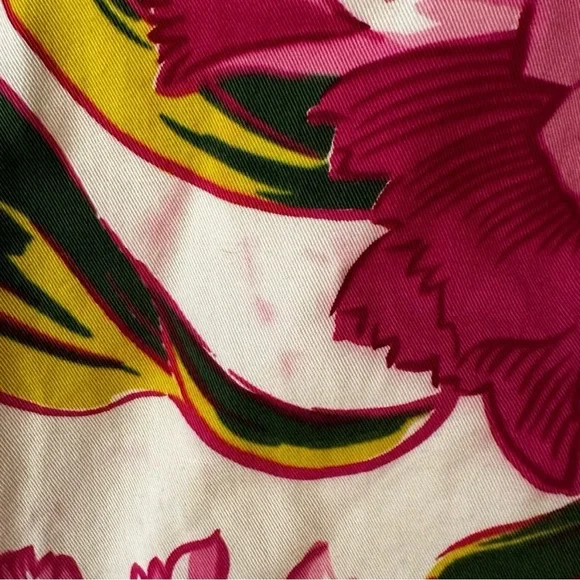 D&G DOLCE & GABBANA White/Multicolor Floral-Print Cotton A-Line Skirt Sz 6 - Picture 2 of 4